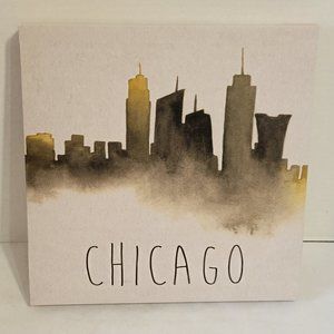 Chicago Skyline by Grace Popp 12"x12" Canvas Print